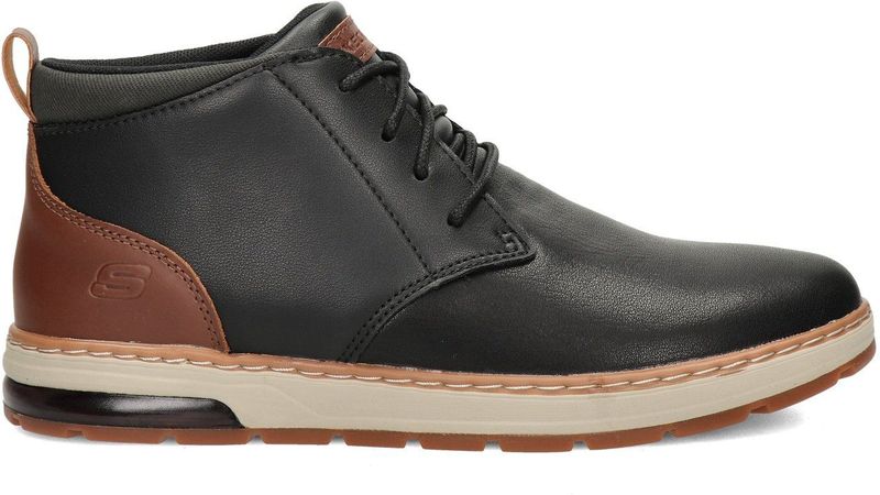 Skechers - Evenston Renli - Sneaker - Zwart - Leder - Luchtgekoeld Geheugenschuim