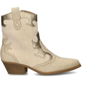 Nelson - Cowboylaars Enkellaarsjes - Zwart - Immitatieleer - Western-Style Hak