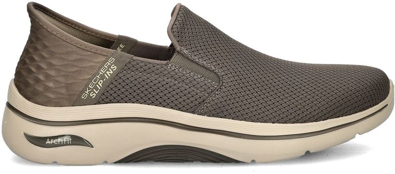 Skechers - Hands Free Slip-Ins Go Walk Arch Fit 2.0 - Instapschoen - Taupe - Textiel