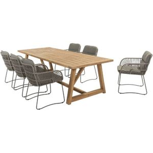 4 Seasons Outdoor Murcia dining olive + Taste 4SO Noah teak tafel 260 cm