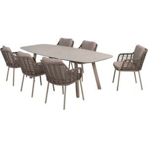 Taste 4SO Puglia dining stoel + Manolo tafel latte met geprint keramiek tafelblad 240 cm