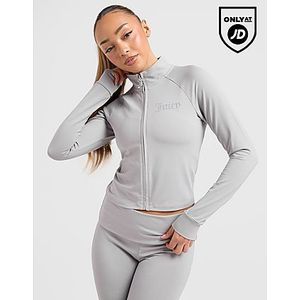 JUICY COUTURE Diamante Fit Full Zip Top, Grey