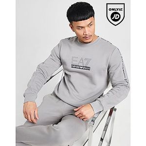 EA7 Emporio Armani Tape Large Logo Crew Sweatshirt, Grey