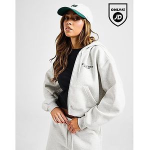 New Balance Tones Crop Full Zip Hoodie, Grey