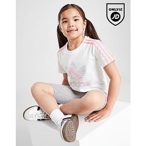 adidas Originals Trefoil All Over Print T-Shirt/Shorts Set Children, White