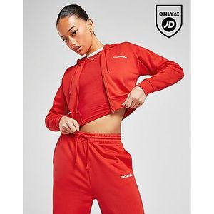 McKenzie French Terry Crop Full Zip Hoodie, Red