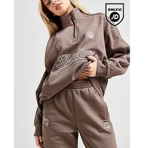 adidas Originals Baseball 1/4 Zip Top, Brown