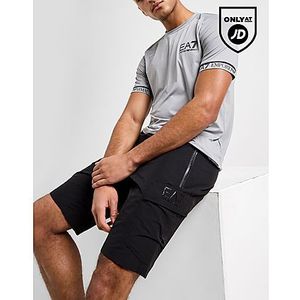 EA7 Emporio Armani Woven Tech Cargo Shorts, Black