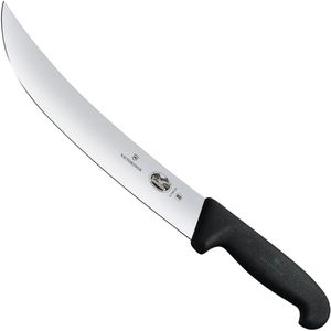 Victorinox - Fibrox Pro - Slagersmes - Zwart - Staal - Lemmetlengte 25 cm
