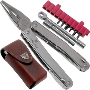 Victorinox SwissTool Spirit X Plus Ratchet 3.0236.L multitool, lederen foedraal