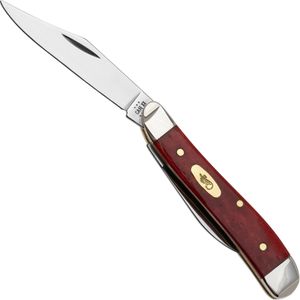 Case Peanut 10763 Smooth Dark Red Bone, Pinched Bolsters 6220 SS zakmes