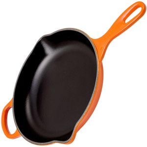 Le Creuset gietijzeren skillet 23 cm rond, oranje-rood