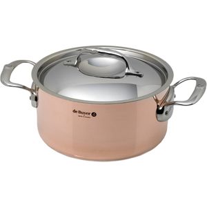 de Buyer Prima Matera koperen braadpan 20 cm met RVS deksel DEB6242.20