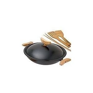 Spring wok gietijzer met deksel 35 cm, 4,0L