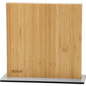 Eden Magnetic Knife Block EQB103 Magnetisch Messenblok, Bamboehout, Stalen Basis, 23 x 25 cm