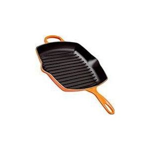 Le Creuset Signature grillpan/skillet 26cm vierkant, oranje-rood