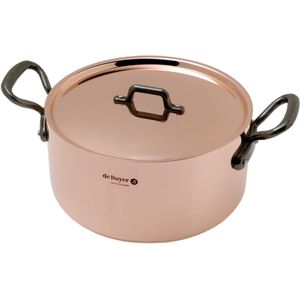 De Buyer Prima Matera Kookpot, Gietijzeren Handvaten - Ø 24cm - 90% Koper - 10% Rvs