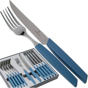 Victorinox Bestekset Swiss Modern - 12-delig - Pastel Blauw - RVS/PP