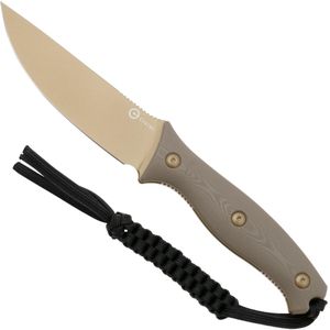 CIVIVI Stormridge C23041-2 Desert Tan Stonewashed Nitro-V, Tan G10, vaststaand mes