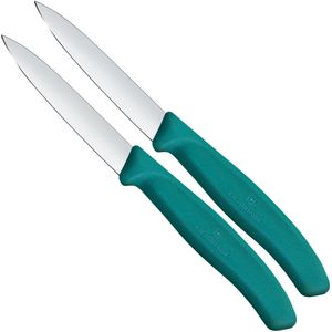 Victorinox - Schilmesje - Groen - Glad/Spits - 8 cm - 2 Stuks