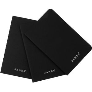 The James Brand The Daily Notebooks CO306955-11 Matte Black, 3 Pack, notitieboekjes