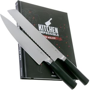 Kai Tim Malzer Kamagata Monster Set TMK-CB22, 2-delige messenset koksmes en broodmes + kookboek