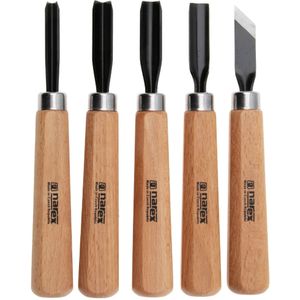 Narex Profi Carving Chisel Set 869300, gutsenset in leren gereedschapsrol, 6-delig