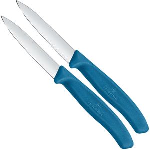 Victorinox Swiss Classic 6.7602.2C1 Straight, Blue, set van 2 groentemesjes, 8 cm