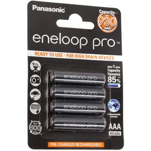 Panasonic Eneloop Pro 4x Ni-MH AAA-batterijen, 930 mAh