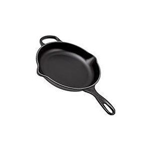 Le Creuset gietijzeren skillet 23 cm rond, zwart