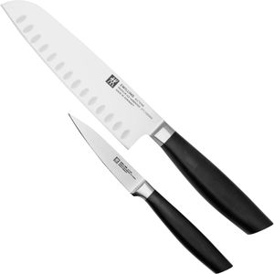 Zwilling All Star 1022779, 2-delige messenset, santoku en officemes, zwart