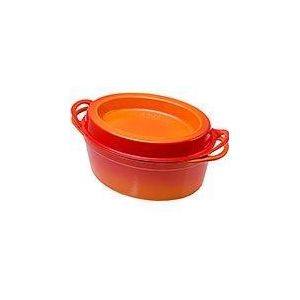 Le Creuset Doufeu gietijzeren braadpan ovaal, 32 cm, 7,2L oranje-rood