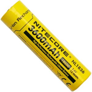 Nitecore NL1836 oplaadbare 18650 Li-ion accu, 3600 mAh