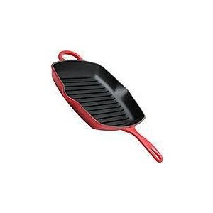 Le Creuset Signature grillpan/skillet 26cm vierkant, rood