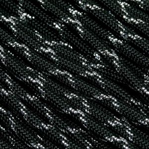 Knivesandtools 550 paracord type III, kleur: dark knight with silver metallic X - 50 ft (15,24 meter)