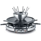 Severin 9948 racletteset/ Fondue - 8 Personen - 1900 W - Roestvrij staal - Zwart