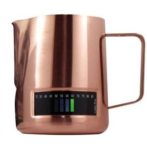 Latte Pro Melkkan Met Thermometer 0,6L Koper