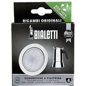 Bialetti RVS Filterplaatje en Afsluitring (4 Kops)