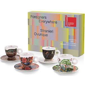 illy - Art Collection Biënnale 2024 - Cappuccino Kop en Schotel - 4 Stuks