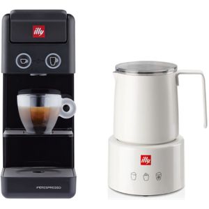 illy Y3.3 en Melkopschuimer Bundel Zwart