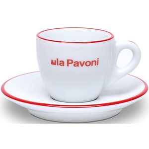 La Pavoni Espresso Kop en Schotel 75 ml 6 stuks
