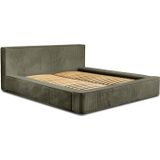 Trae Mobler Harmon 180x200 cm Gestoffeerd Bed Olijfgroen