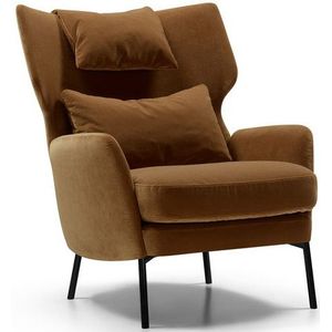 Sits Alex Fauteuil Bruin met Rug en Nek Kussen