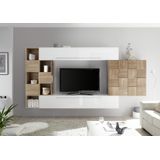 Benvenuto Design Bex TV-wandmeubel 5 Wit / Eiken