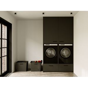 Artego Design Wasmachine & Droger Turin Zwart Kast 2K