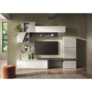 Benvenuto Design Infinity 2.0 HG Wit / Gesso / Piombo TV Meubel Set 63