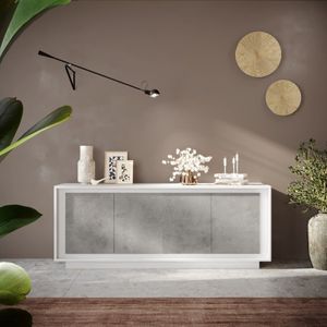 Benvenuto Design Sky 2.0 Wit / Beton Dressoir 4-Deuren