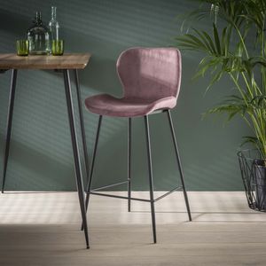 Davidi Design Ela Roze Velvet Barstoel