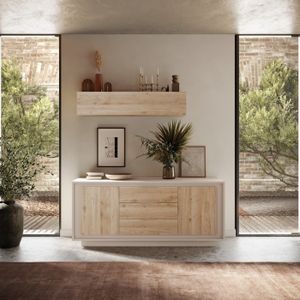 Benvenuto Design Sky 2.0 Cashmere/Kadiz Eiken Dressoir 2-Deuren 3-Lades