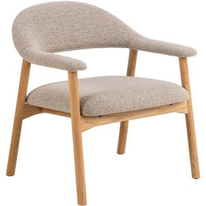 Hjem Interiors Addi Loungestoel Eiken / Beige Bouclé